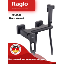 R51.51.06 Смеситель с гигиеническим душем черный Raglo — фото 1