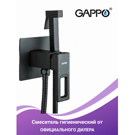 G7217-6 GAPPO Смеситель с гигиеническим душем скрытого монтажа чёрный — фото 1