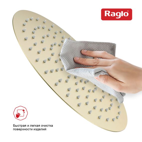 R451.56.03 Лейка тропического душа сатиновое золото RAGLO — фото 5