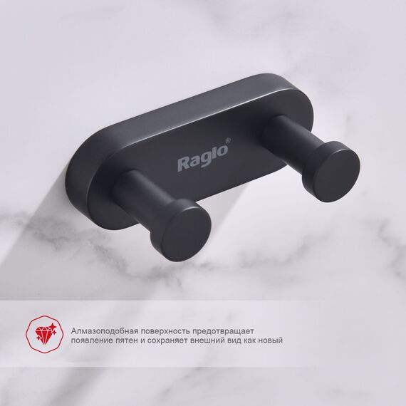 R300.052.06 Держатель полотенец в ванную сатиновое черный RAGLO — фото 3