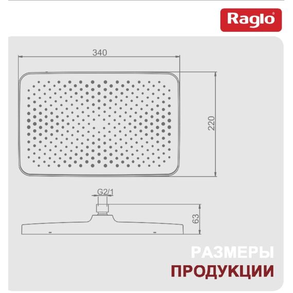 R451.52.03 Лейка тропического душа сатин золотой RAGLO — фото 5