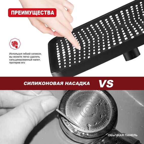 R451.52.06 Лейка тропического душа черная RAGLO — фото 3