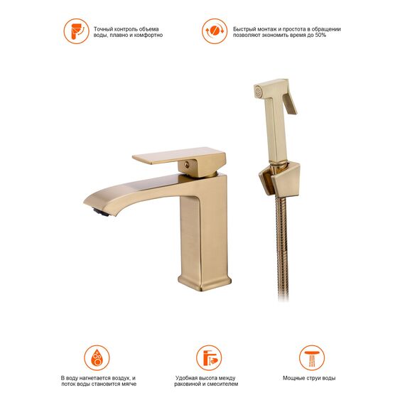 P60.12.03 Смеситель для раковины с гигиеническим душем Prohanss — фото 12