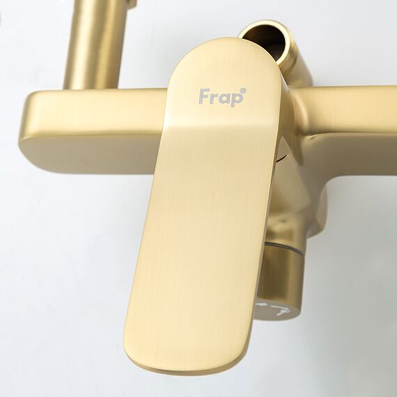 F2461-3 FRAP Душевая стойка со смесителем сатиновое золото — фото 8