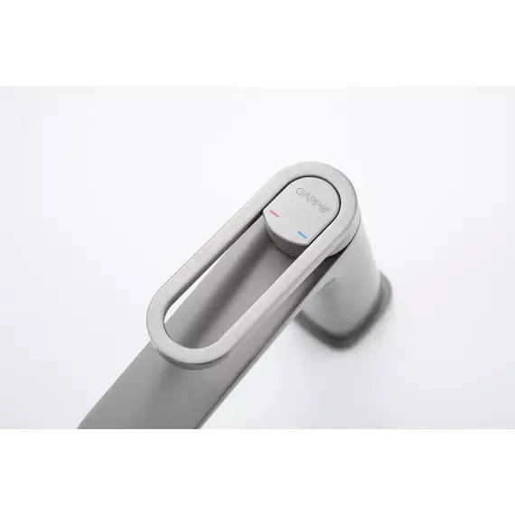 G1027-29 GAPPO Смеситель для раковины высокий оружейная сталь — фото 6