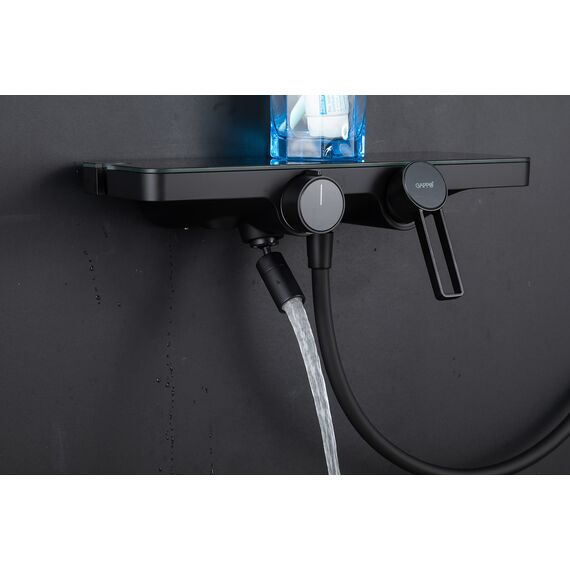G3296-26 GAPPO Смеситель для ванны с душевым гарнитуром черный — фото 7