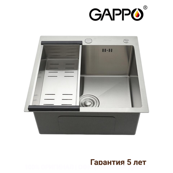 GS5050 GAPPO Мойка для кухни и коландер сатин — фото 1