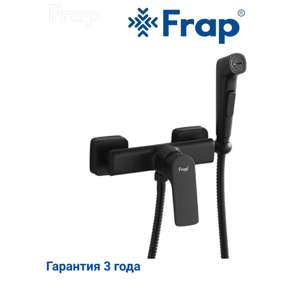 F7586-6 FRAP Смеситель с гигиеническим душем черный — фото 1