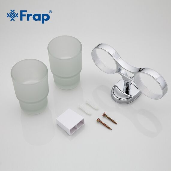 F1908 Стаканы для ванной Frap Хром/Стекло — фото 2