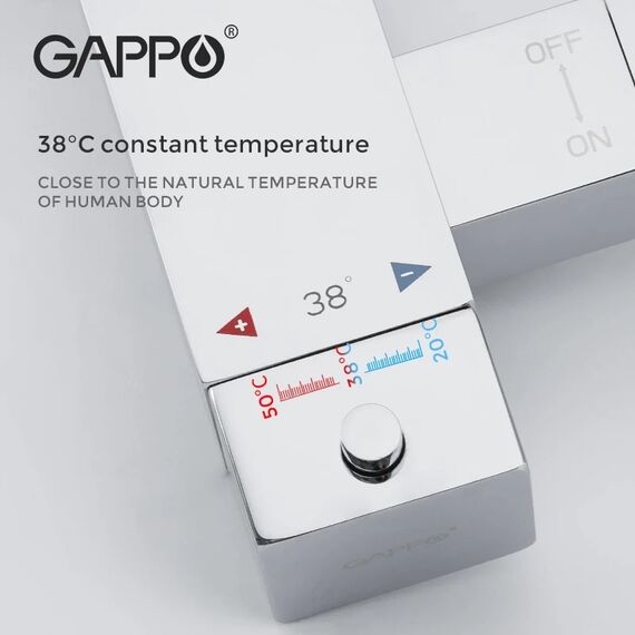 G7207-40 GAPPO Смеситель с гигиеническим душем скрытого монтажа с термостатом хром — фото 4