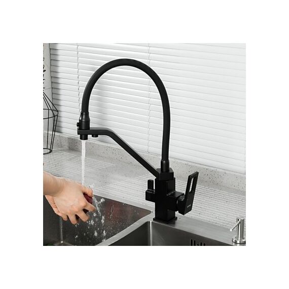 G4317-6 GAPPO Смеситель для кухни с подключением фильтра питьевой воды, черный — фото 2